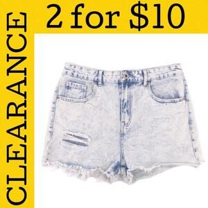 🟡 acid washed cut off jean shorts